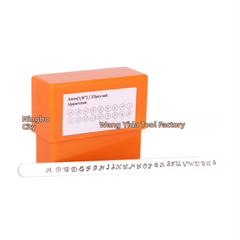 Σετ σφραγίδων από ατσάλι για δέρμα: αριθμοί και αγγλικά γράμματα, ύψος χαρακτήρα 3 mm, ατσάλι 40Cr