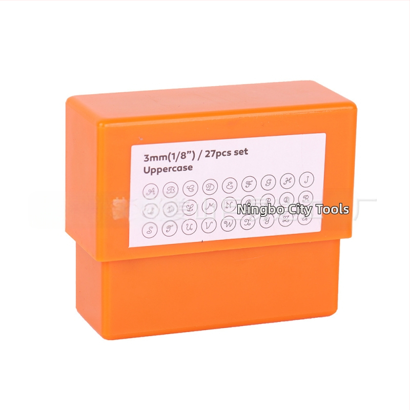 Комплект стампове за кожа: цифри и английски букви, 3 мм височина на символа, 40Cr стомана