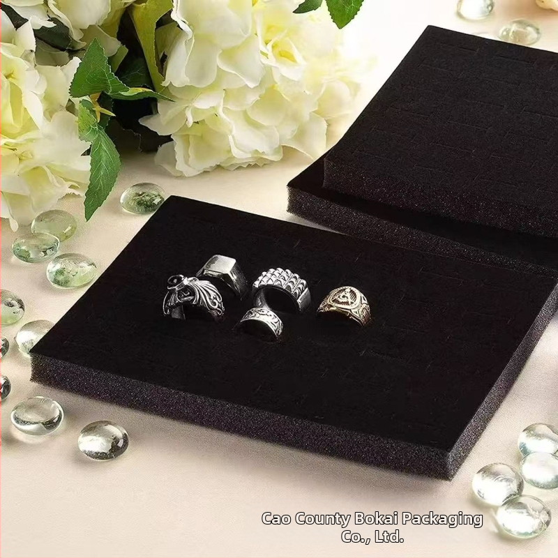 Подложка за кутия за бижута от пяна с множество дупки — вътрешна подплата за пръстени, обици и гривни (материал: пяна за опаковки, модел BK911)