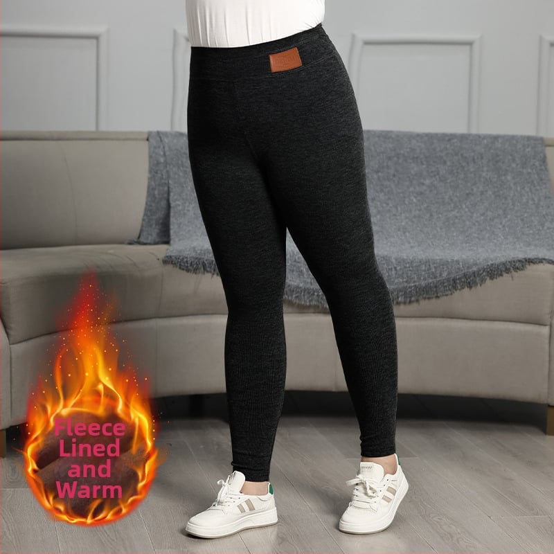 Легинги за жени с висока талия, подплатени с флис за топлина, дебели и еластични, стегнат силует