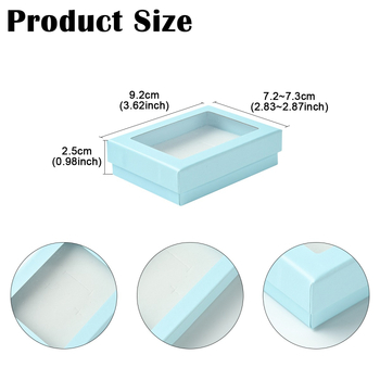 Τετράγωνο κουτί κοσμημάτων με αντιοξειδωτική προστασία, αποθήκευση δαχτυλιδιών και κολιέ, 12 τεμάχια ανά σετ, μοντέλο 021JXG