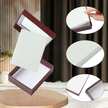 Τετράγωνο κουτί κοσμημάτων με αντιοξειδωτική προστασία, αποθήκευση δαχτυλιδιών και κολιέ, 12 τεμάχια ανά σετ, μοντέλο 021JXG