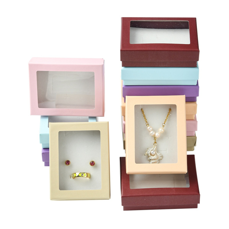 Kvadrātiska juvelieru kastīte ar pretoksidācijas aizsardzību – uzglabāšanai gredzeniēm un kaklarotām, 12 gab./set, modelis 021JXG