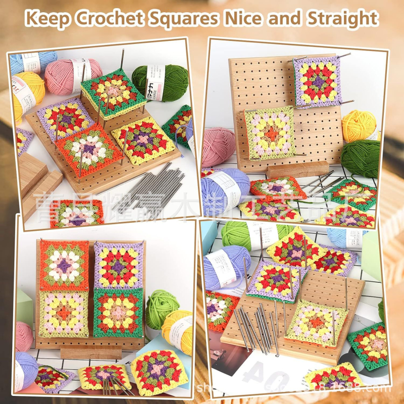 Placă din lemn pentru tricotat cu găuri, multifuncțională, personalizabilă, finisaj lucios, stil simplu-modern, din mai multe tipuri de lemn pentru uz casnic