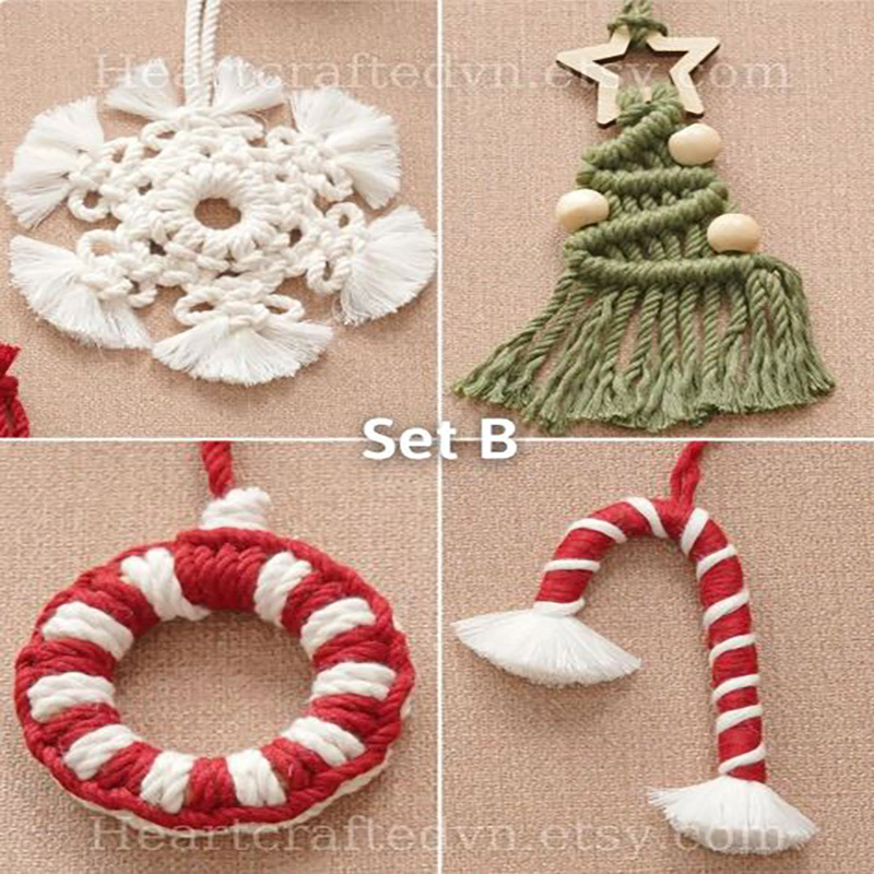 Cadru decorativ handmade pentru Crăciun (Materiale: poliester, fibră nețesută; Stil: Altul; Crăciun)