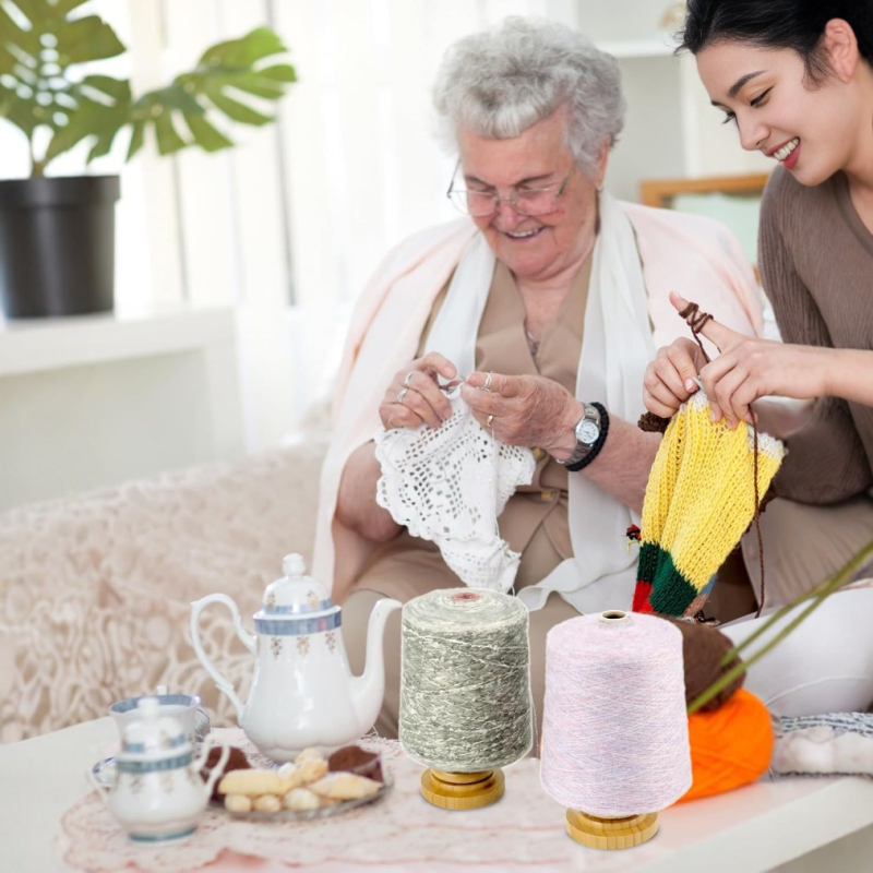 Koka dzijas turētājs un pīšanas palīgs – mūsdienīgs minimālisma dizains, galda uzglabāšanas plaukts, atdalāms adīšanas palīgs