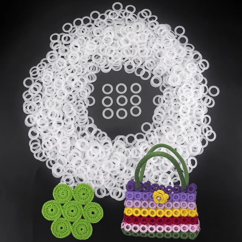 Plastikinis mezgimo žiedas, apvalus O formos žiedas DIY rankdarbiams ir rankdarbiams — medžiagų rinkinys, šiuolaikinis stilius, svoris 1, be pritaikymo