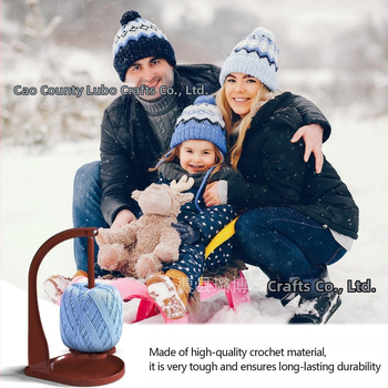 Ξύλινο περιστρεφόμενο στήριγμα κλωστής με αποσπώμενη βάση σε σχήμα λουλουδιού — 3 επίπεδα, επιτραπέζιο για πλέξιμο και ύφανση