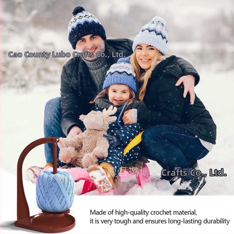 Drevený otáčavý stojan na priadzu s odnímateľnou podstavou v tvare kvetu — 3 vrstvy, stolný organizér na pletenie a tkanie