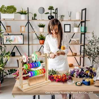 Ξύλινο ράφι αποθήκευσης κορδέλας – 4-επίπεδη επιτραπέζια ραφιέρα, Πολυλειτουργικό, Υλικό: ξύλο/μπαμπού, Στυλ: Απλό και Μοντέρνο