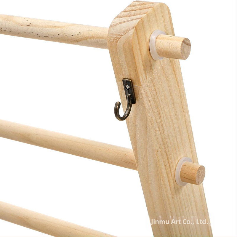 Drevený regál na stuhy – 4-podlažný stolný regál na stuhy, viacúčelový, materiál: drevo/bambus, štýl: jednoduchý a moderný