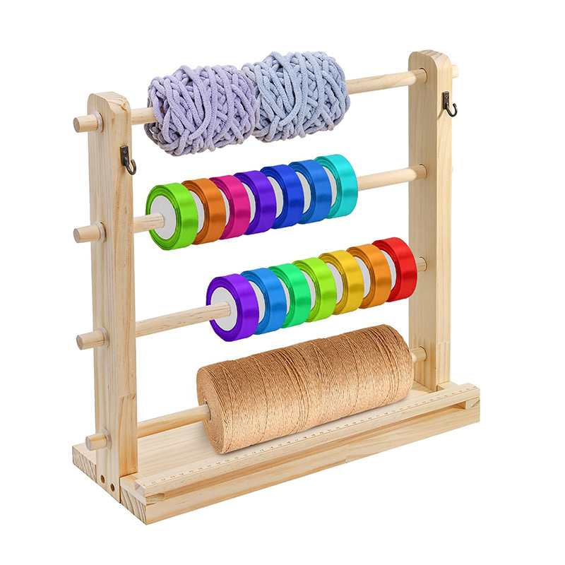 Raft de depozitare pentru panglici din lemn – 4 etaje, de birou, multifuncțional, Material: lemn/bambus, Stil: simplu și modern