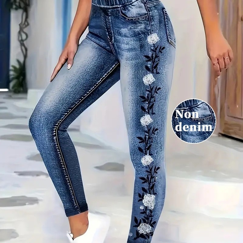 Pantaloni lungi cu imprimeu, pentru modelarea corpului, Milk Silk, 90–95% poliester, greutate medie 161–180 g/m², cod WC01JL20250722K1