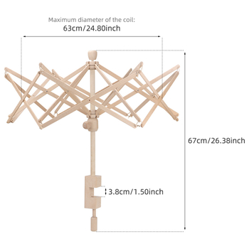 Ξύλινο χειροκίνητο μηχάνημα περιέλιξης κλωστών, Rx609, συσκευασία 16 τεμάχια, μικτό βάρος 0,86 kg