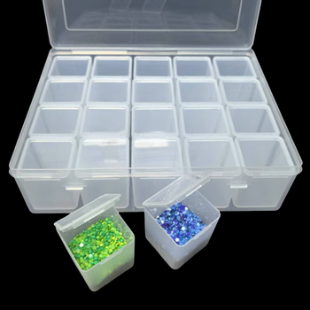 Karoliukų saugojimo dėžutė su skyrikliais, skaidraus polipropilenо, 2 L talpa, sulankstoma su dangteliu