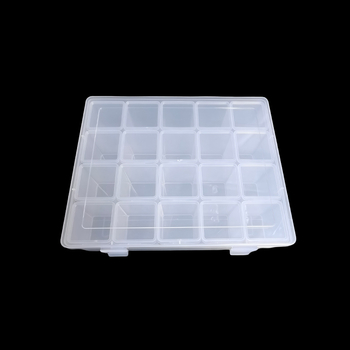 Κουτί αποθήκευσης χάντρων με διαχωριστικά, διαφανές πολυπροπυλένιο, χωρητικότητα 2 L, με καπάκι