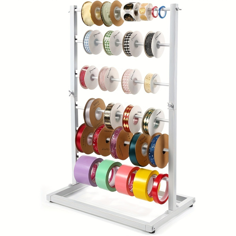 Raft metalic de podea pentru depozitare panglici, 6 niveluri, multifuncțional, design simplu modern