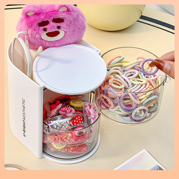 Πλαστικός οργανωτής χαπιών, προστατευόμενος από σκόνη, περιστρεφόμενος με αφαιρούμενο δίσκο, χωρητικότητας 18 λίτρων, μοντέλο WX240108-2