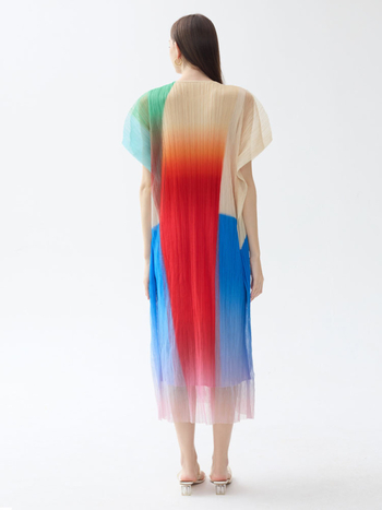 Γυναικείο φόρεμα από πολυεστέρα με πλισέ και εκτύπωση, στρογγυλός λαιμός, κοντά μανίκια, μέση στη μέση, Α-γραμμή, μακριά φούστα, καθημερινό στυλ