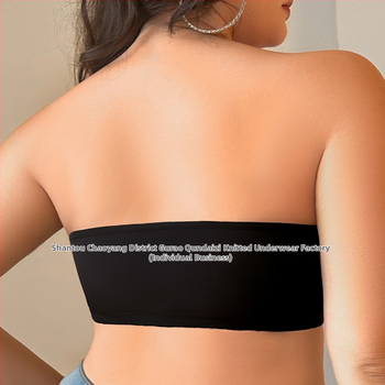 Tub top bez plecu, push-up, bezšuvēm, anti-slip, neilona audums ar kokvilnas oderi, vidējie kausi