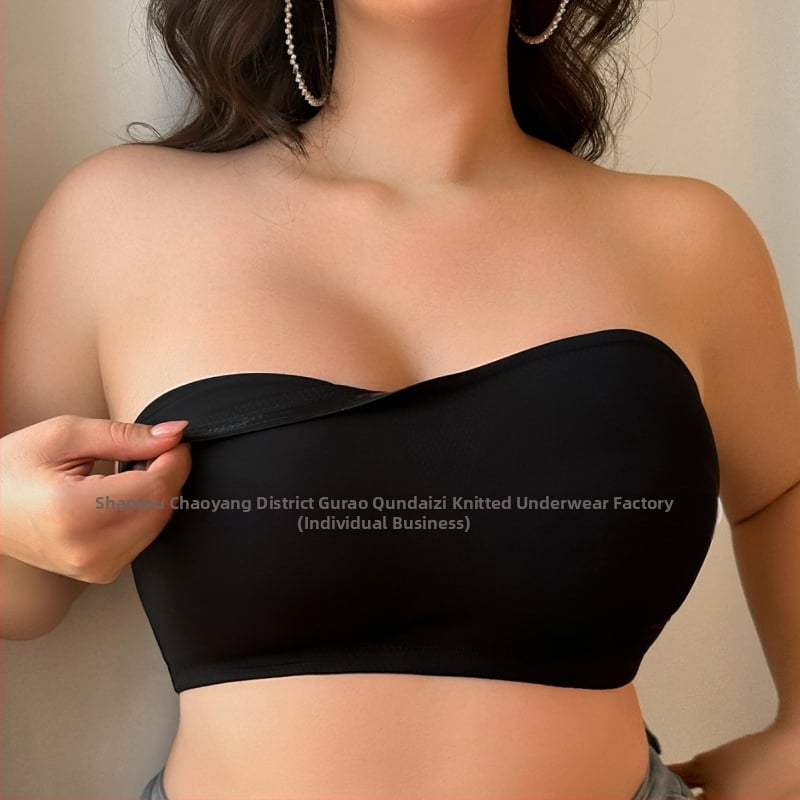 Tub top bez plecu, push-up, bezšuvēm, anti-slip, neilona audums ar kokvilnas oderi, vidējie kausi