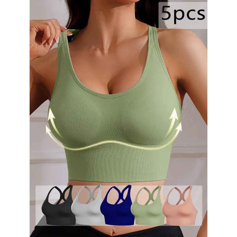 Moterų sportinė liemenėlė su nugaros dizainu, išimamomis pagalvėlėmis, kvėpuojanti ir plieno žiedas