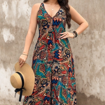 Γυναικεία ολόσωμη φόρμα Korean Style, φαρδιά παντελόνια, υψηλή μέση, πολυεστέρας, ελαφρύ ύφασμα