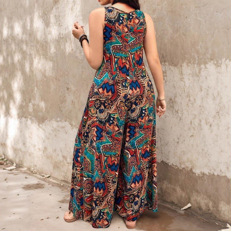 Salopetă pentru femei, în stil coreean, pantaloni largi, talie înaltă, poliester, material subțire