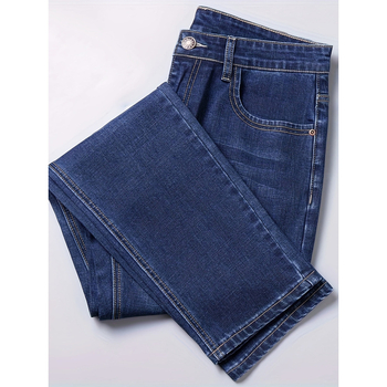 Мъжки дънки - прав крак, свободна кройка, подплатени с флис, измит деним, леко разтягане, закопчаване с връзки, четирисезонни