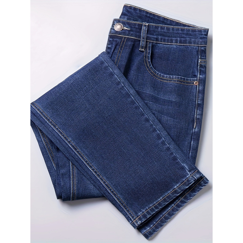 Vīriešu džinsi - taisns piegriezums, brīva silueta, fleece oderes, maiga elastība, šņorēšanas aizdare, piemēroti visām sezonām