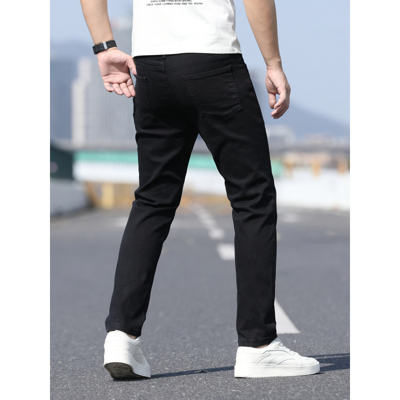 Džinsai – Lengvas verslo stilius, tiesūs kojos, laisvas kirpimas, fleece įdėklas, dviguba juosta, raišteliu užraktas