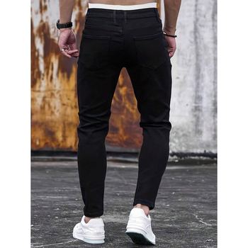 Дънки, прав крак, подплатени с флис, полиестрова смес, с връзка за пристягане