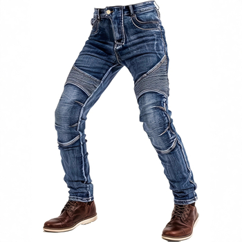 Мъжки дънки, слим фит, деним, средна талия, с цип