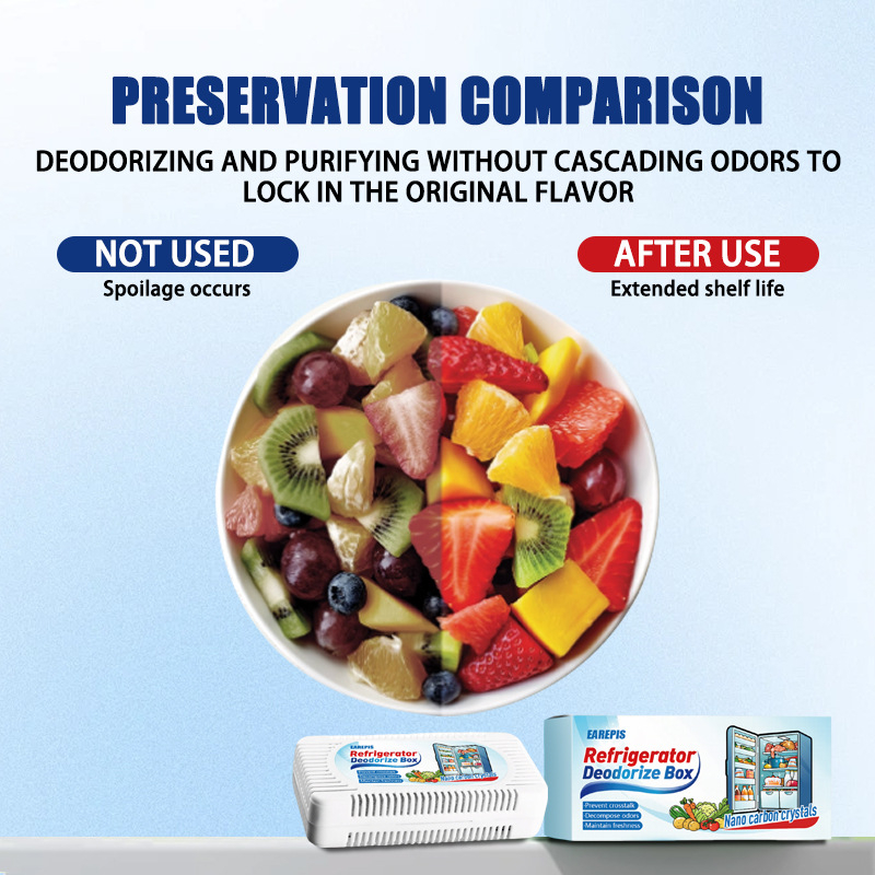 EAREPIS Κουτί Αποσμητικού Ψυγείου – 50 g, μοντέλο L-5, Απολύμανση Οσμών, Διατήρηση Φρεσκάδας, Πρόληψη Διασποράς Οσμών