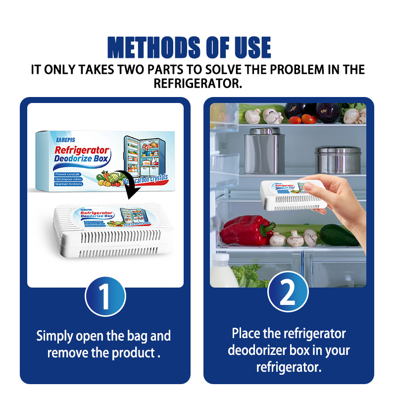 EAREPIS Κουτί Αποσμητικού Ψυγείου – 50 g, μοντέλο L-5, Απολύμανση Οσμών, Διατήρηση Φρεσκάδας, Πρόληψη Διασποράς Οσμών