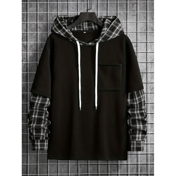 Мъжки кардиган-свитер с флисово подплата, дълги ръкави, модал-рамие смес (рамие 51–70%), стил Европа-Америка, тегло 400 g+, за всички сезони