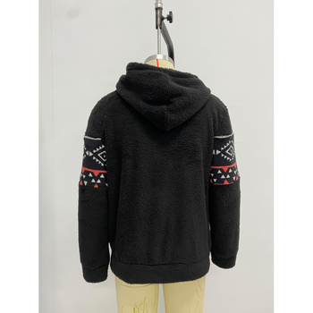 Мъжки суитшърт с качулка – етнически стил, джоб, 100% полиестер, лека еластичност, подходящ за четири сезона