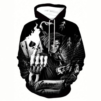 Vīriešu kapucēts džemperis ar 3D digitālo druku, rāvējslēdzējs, 95% poliesters, patch kabata, piemērots pavasarim un rudenim.