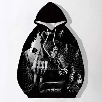 Мъжки суитшърт с качулка, 3D дигитален принт, ципово закопчаване, полиестер 95% плат, джоб-патч, подходящ за пролетно–есенния сезон