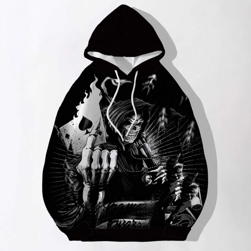 Vīriešu kapucēts džemperis ar 3D digitālo druku, rāvējslēdzējs, 95% poliesters, patch kabata, piemērots pavasarim un rudenim.