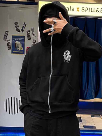 Худи за мъже, зимен уличен стил, Milk Silk полиестерова смес, 180–250 г, с качулка