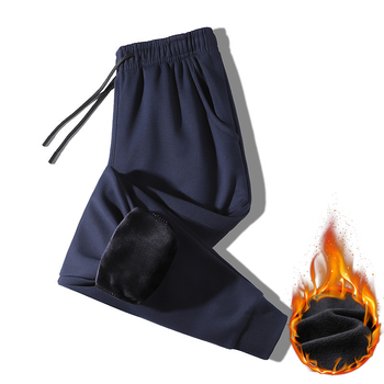 Ανδρικά παντελόνια για τον χειμώνα από πολυεστέρα, χαλαρή γραμμή