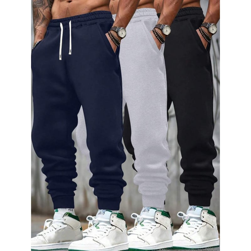 Vyrinės kasdienės sportinės kelnės su kišene, 9/10 ilgio, laisvas kirpimas, CVC audinys, retro stilius