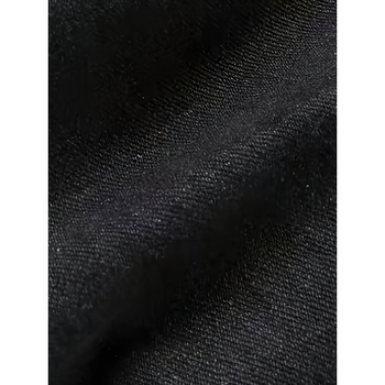 Мъжки дънки с блоков дизайн, леко опънат плат, подплатени с флийс, двойна талия, закопчаване с връзки