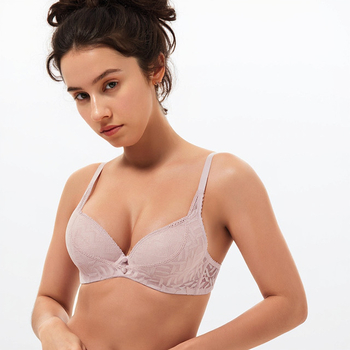 Δαντελένιο σουτιέν Push-Up με μεταλλική ενίσχυση, κύπελλα από αφρό, διαπνέον και ρυθμιζόμενο πίσω κλείσιμο