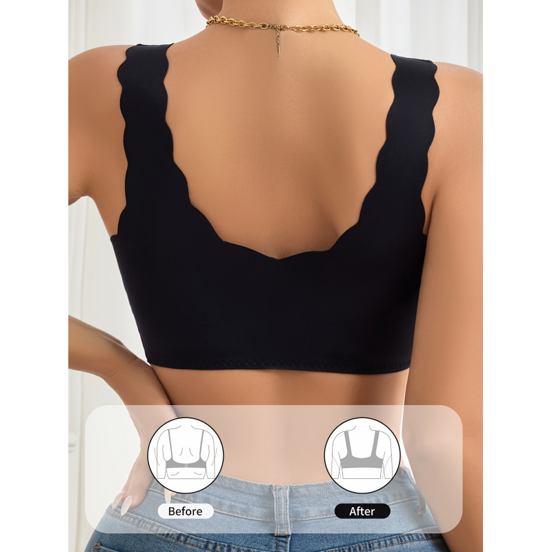 Liemenėlės komplektas su nėrinių kraštu ir bangos kontūru, ploni dirželiai, belaidis, trikampio kupolas, vidutinio dydžio kupolas, 100% akrilas, pamušalas spandeks, stilius Back Beauty Pastoral, kūdikiams 0–1 metų