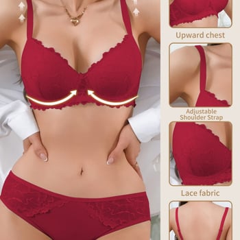 Γυναικείo δαντελένιο σουτιέν με underwire, μη αποσπώμενες λεπτές διαμορφωμένες cups, νάιλον ύφασμα, πλήρες κάλυμμα, διαπνοή