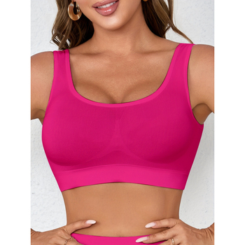 Σετ σουτιέν - χωρίς ραφή, Τριγωνικός Κύπελλο, Μεσαίο Διαμορφωμένο Κύπελλο, Ακρυλική Βασική Ύφανση με Επικάλυψη από Σπάντεξ