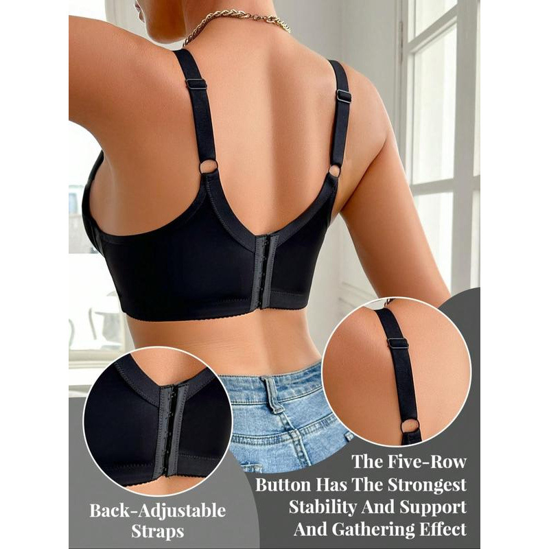 Sieviešu krūšturis ar pilnu kausu, Push-Up, nerūsējošu gredzenu, ziedu mežģīne, aukstas sajūtas materiāls