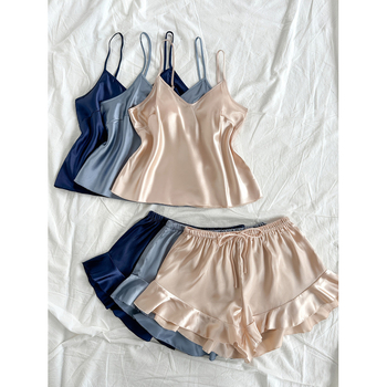 Γυναικείο σετ πιτζάμες (αναπνεύσιμος πολυεστέρας, μεσαίου βάρους 141–160 g/m², καλοκαίρι, κλασικό και σέξι στυλ)